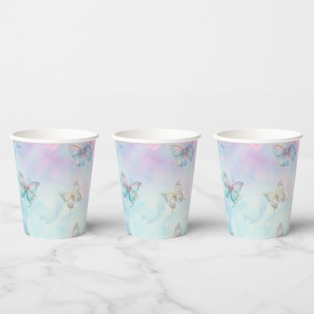 Dreamy Enchanted to Meet You Butterfly Paper Cups (Multi)