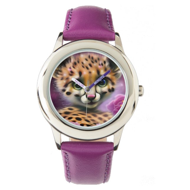 Dreamy Eyed Baby Cheetah Watch (Front)