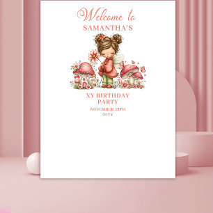 Dreamy Fairy Blush Floral Birthday Backdrop Tapestry