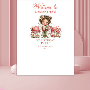 Dreamy Fairy Blush Floral Birthday Backdrop Tapestry