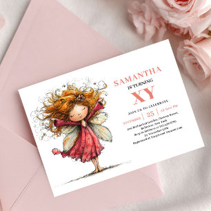 Dreamy Fairy Girl Birthday Blush Pink invitation