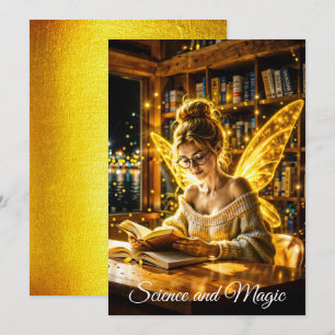 Dreamy fairy soft sweater glasses and books invitation