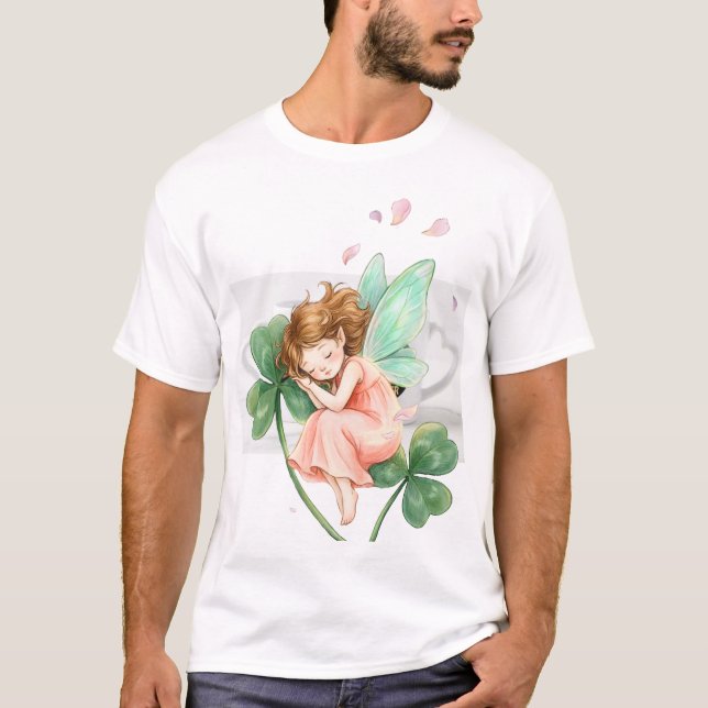 Dreamy Fairy With Clover Magic Dancing T-Shirt (Front)