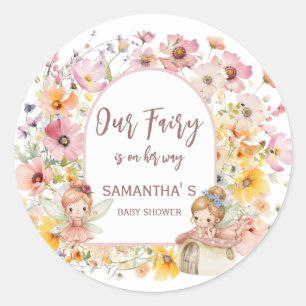 Dreamy Fairyland Baby Shower Round Stickers
