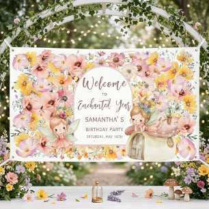 Dreamy Fairyland First Birthday Welcome  Banner