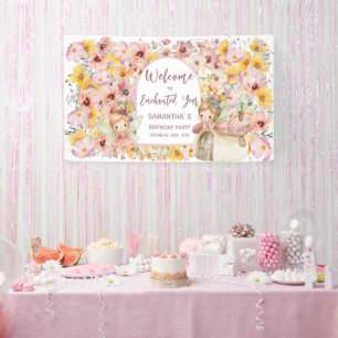 Dreamy Fairyland First Birthday Welcome  Banner