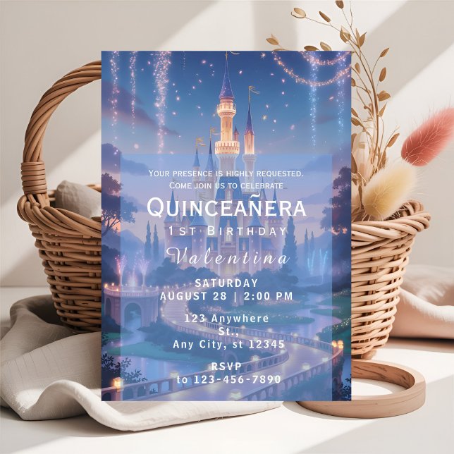 Dreamy Fairytale Castle Baby Girl Birthday Invitation (Creator Uploaded)