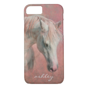 Dreamy Fantasy Horse in Pink with Monogram iPhone 8/7 Case