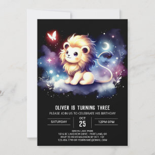 Dreamy Fantasy Lion Birthday Invitation