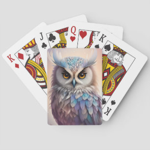 Dreamy Fantasy Owl Soft Pastel Colours Playing Cards