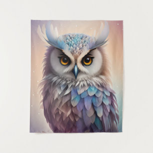 Dreamy Fantasy Owl Soft Pastel Colours Tapestry