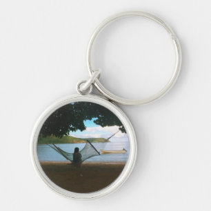Dreamy Fiji Beach Landscape Key Ring