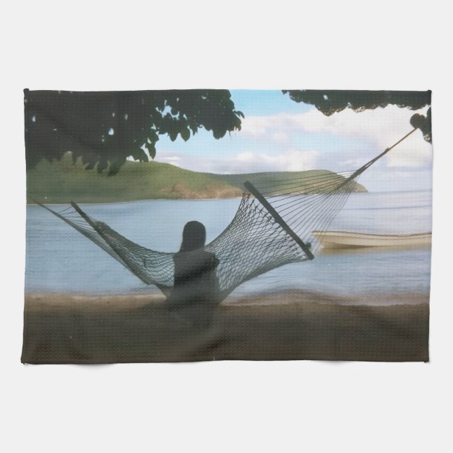 Dreamy Fiji Beach Landscape  Tea Towel (Horizontal)