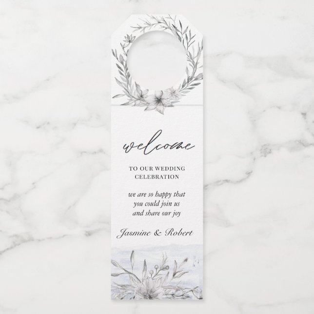 Dreamy Floral | Bottle Hanger Tags (Front)