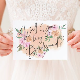 Dreamy Floral Bridesmaid Card