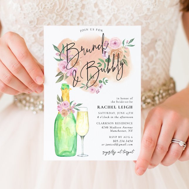 Dreamy Floral Brunch & Bubbly Bridal Shower Invitation (Creator Uploaded)