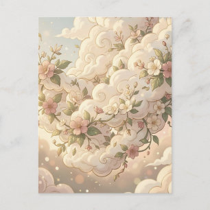 Dreamy Floral Clouds Cherry Blossom  Postcard