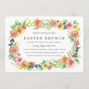 Dreamy Floral Easter Brunch Invitation