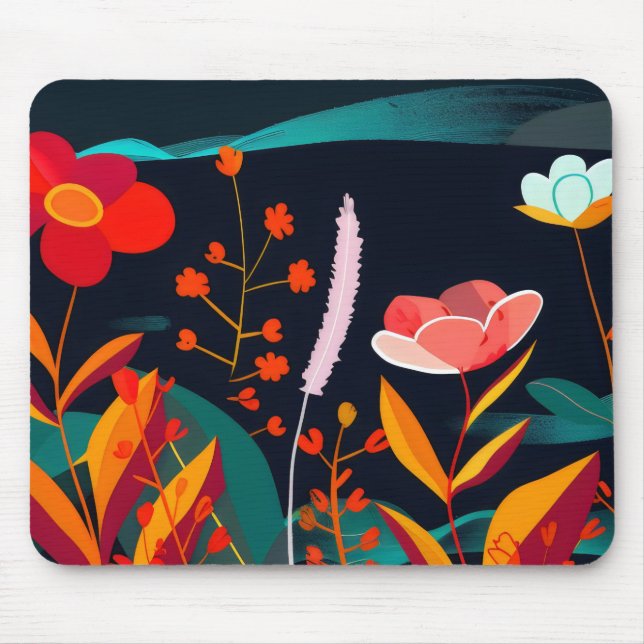 Dreamy Floral Landscape 3 Mouse Pad (Front)