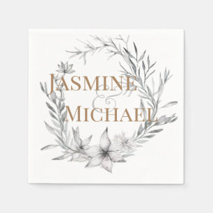 Dreamy Floral   Personalised Paper Napkin
