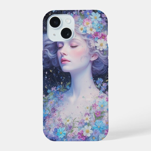 Dreamy Floral Portrait iPhone Case (Back)