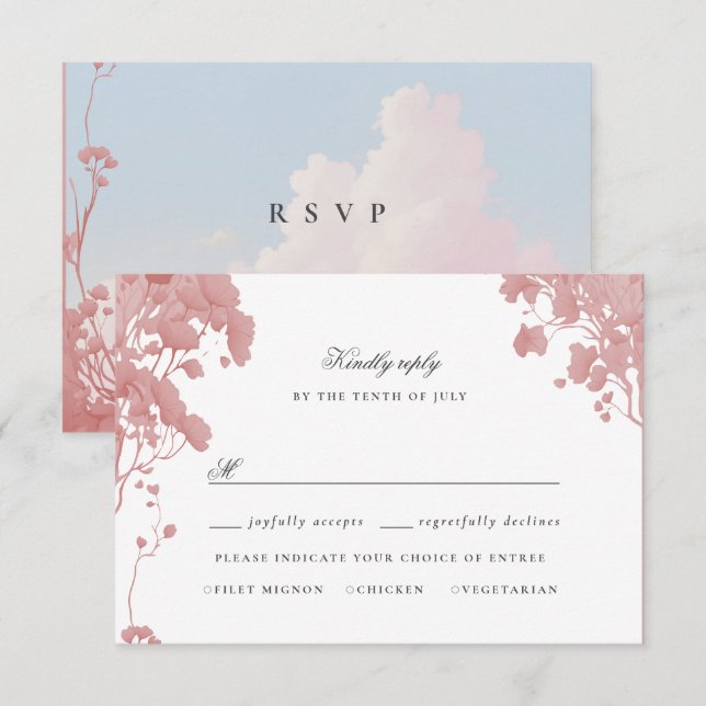 Dreamy floral storybook rsvp card (Front/Back)
