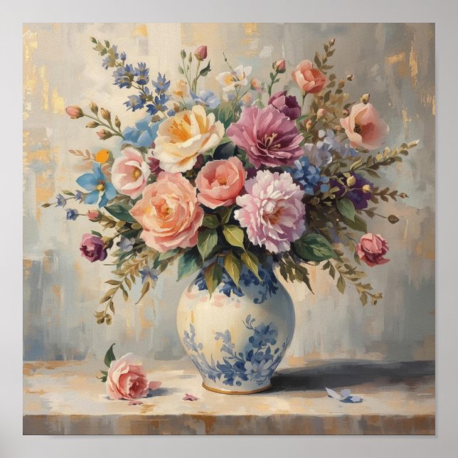 Dreamy Floral Texture – Gentle Flower Style Poster (Front)