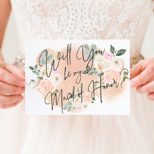 Dreamy Floral V2 Maid of Honour Card
