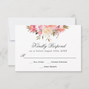 Dreamy Floral Watercolor Bouquet RSVP Card