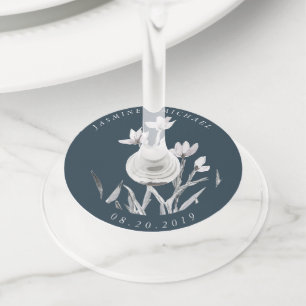 Dreamy Floral ⎢Wedding Wine Glass Tags