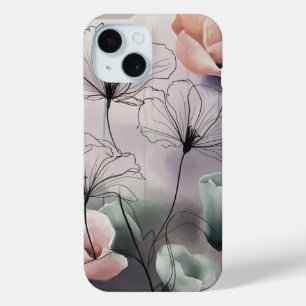 Dreamy Florals: Ink and Watercolor Elegance iPhone 15 Case