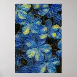 Dreamy flowers in Vincent Van Gogh art style. Arti Poster