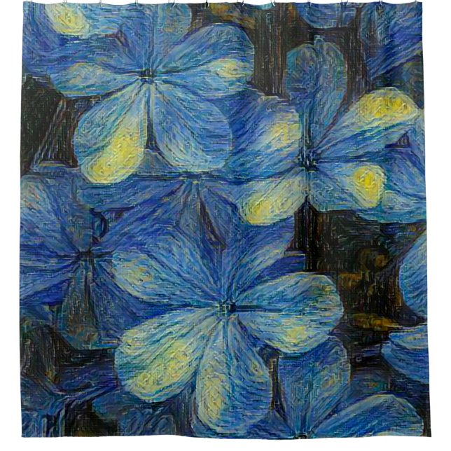 Dreamy flowers in Vincent Van Gogh art style. Arti Shower Curtain (Front)