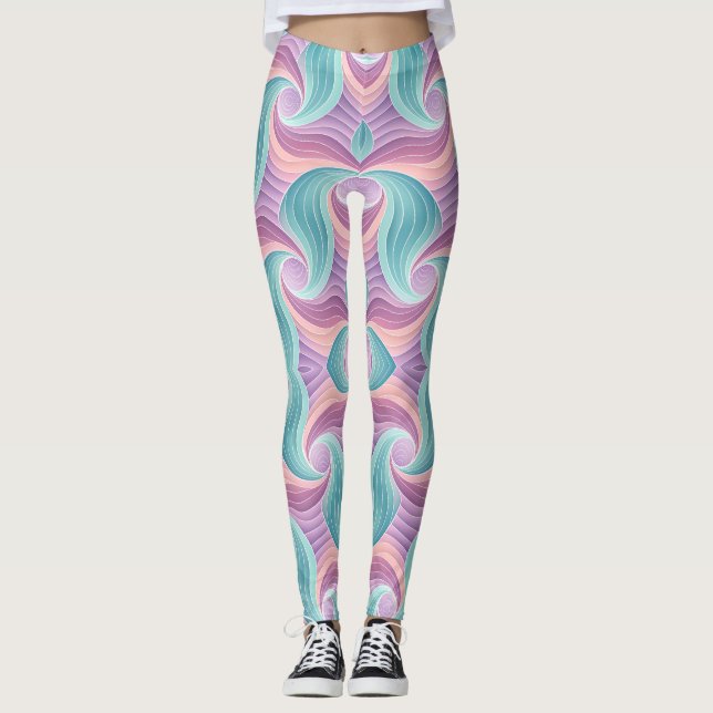  Dreamy Fluid Depth Illusion | Seamless Soft Leggings (Front)