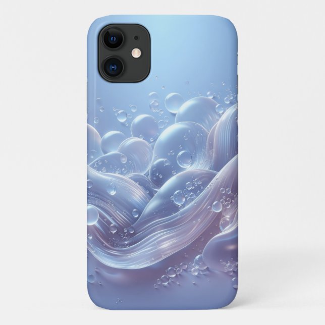 Dreamy Fluid Waves and Floating Bubbles Aesthetic  Case-Mate iPhone Case (Back)