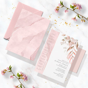 Dreamy Foliage Graduation Blush Pink ID911 Invitation