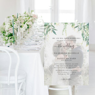 Dreamy Foliage Photo Modern Wedding  Invitation