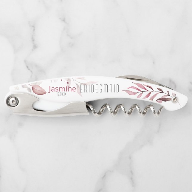 Dreamy Foliage Wedding Bridesmaid Burgundy ID817  Corkscrew (Front)