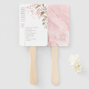 Dreamy Foliage Wedding Ceremony Blush Pink ID817 Hand Fan