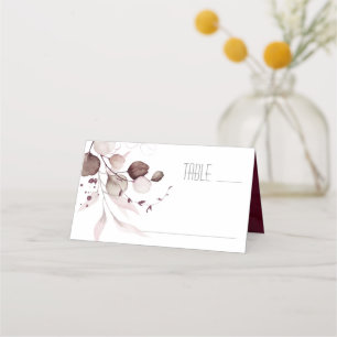 Dreamy Foliage Wedding Table Burgundy ID817 Place Card
