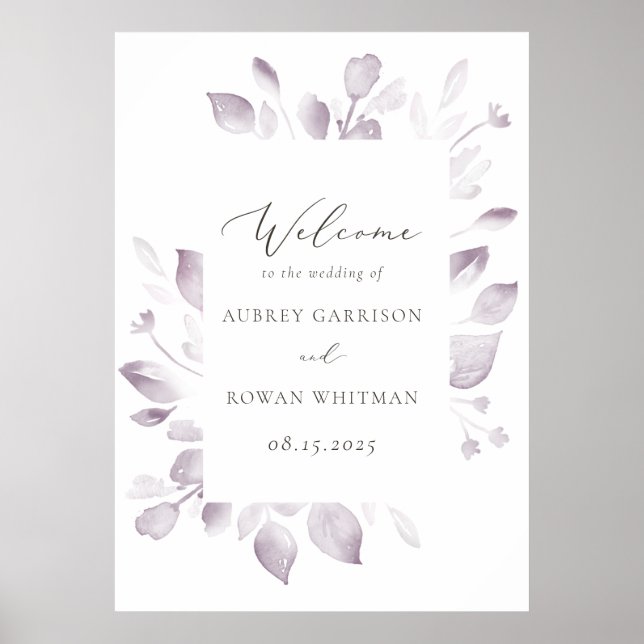 Dreamy Foliage Wedding Welcome Poster (Front)