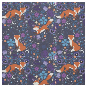 Dreamy Folk Foxes Fabric