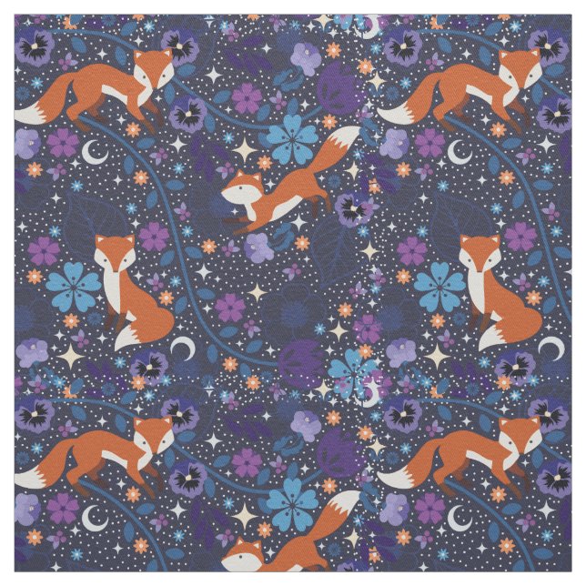 Dreamy Folk Foxes Fabric (Swatch)