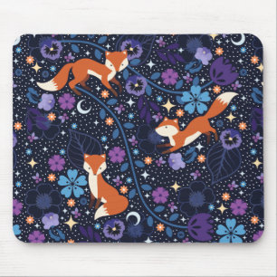 Dreamy Folk Foxes Mouse Pad