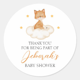 Dreamy Fox Baby Shower Thank You Classic Round Sticker