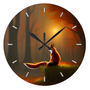 Dreamy Fox Large Clock