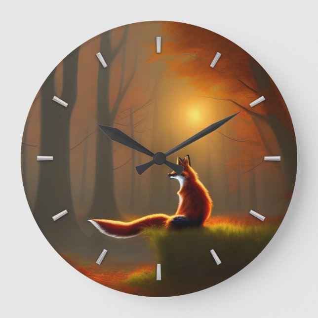 Dreamy Fox Large Clock (Front)