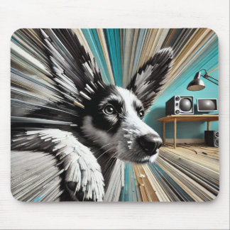 Dreamy Futuristic Dog Mouse Pad