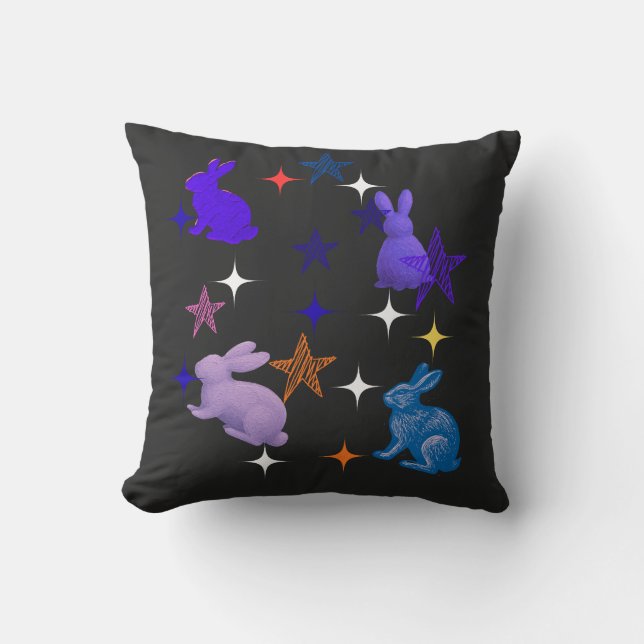 Dreamy Galaxy Bunnies Cushion (Front)