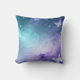 Dreamy Galaxy Butterfly Throw Pillow
